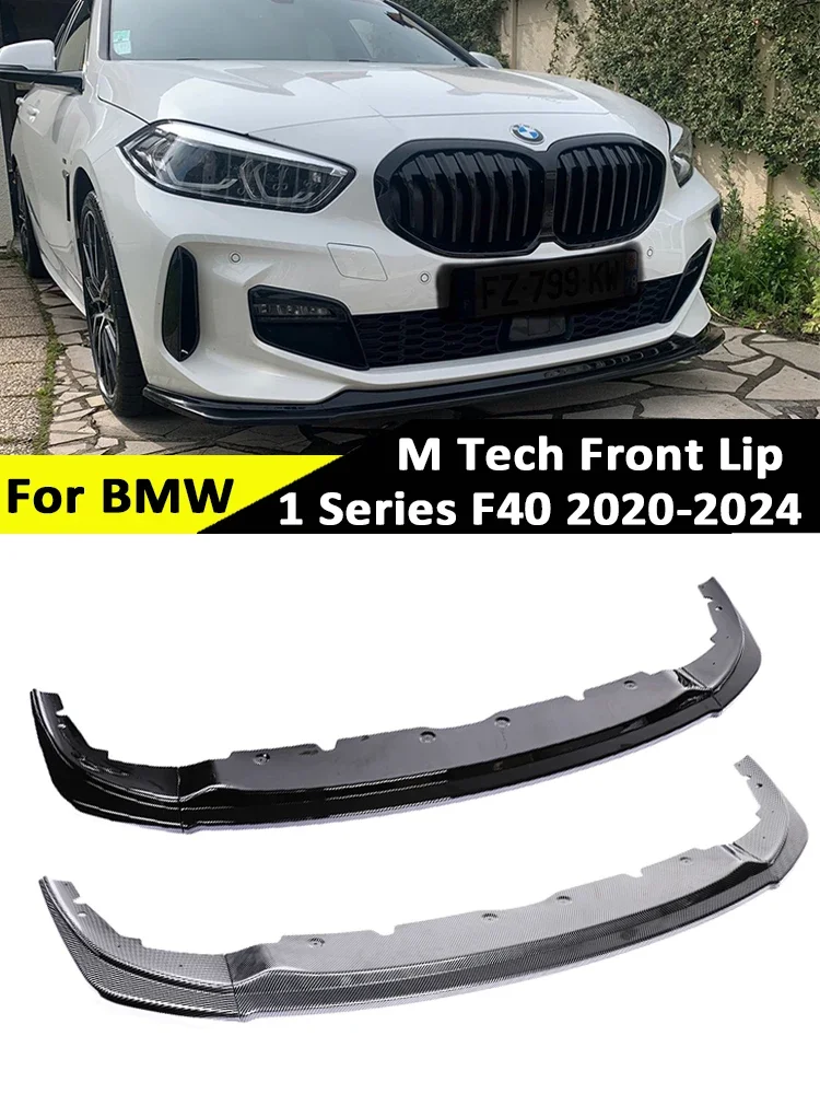 Glossy Black M Tech Front Bumper Lip MP Front Skrit Splitter Spoiler Diffuser Body kit Cover For BMW 1 Series F40 2019-2024 2023