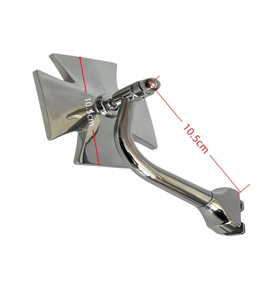 1pcs Four-leaf clover Classic Retro Rear Mirrors Stainless Steel Side Mirror Wide Fitment On Front And Rear Positions