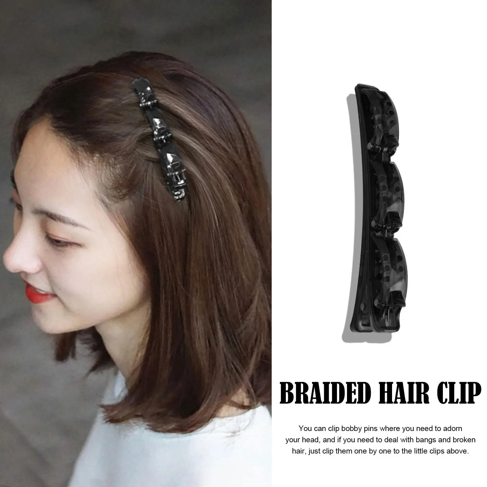 Hollow braided Hair Clip Black Headwear Women Cute Barrettes Hairgrip  Braided Fashion Hairpins Hair Accessories