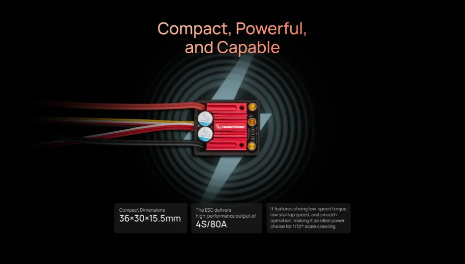 HobbyWing QuicRun WP 10BL80 waterdichte ESC 80A met programmakaart voor 1/10 RC auto Crawler 2-4S LiPo compatibel met 3650 3530 motor