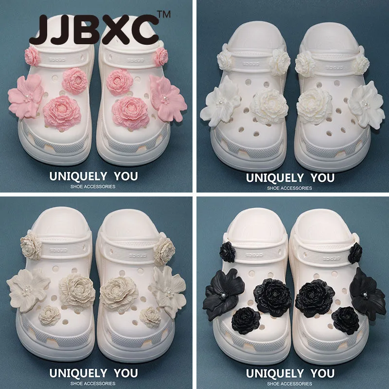 

JJBXC CHARM пряжка для обуви крест аксессуары для обуви трехмерный комплект камелии DIY модная обувь аксессуары