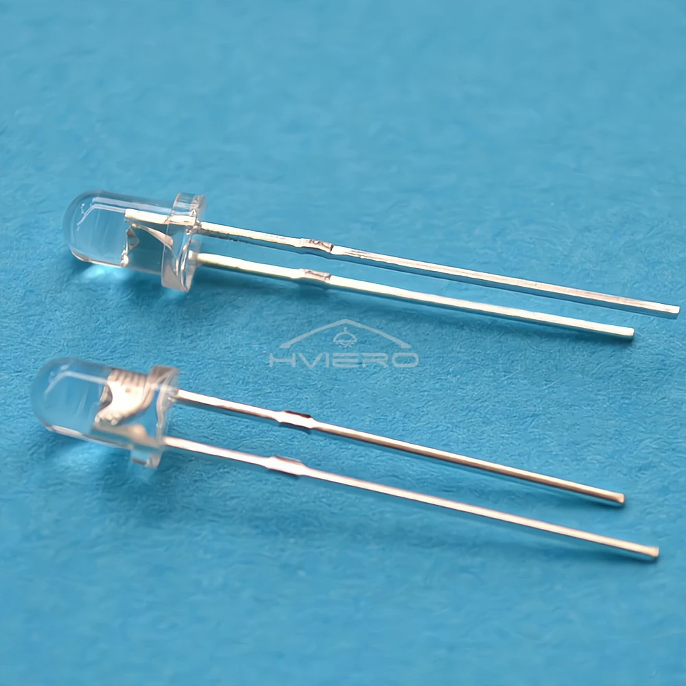 100Pcs F3 3mm Round White Red Green Blue Water Clear Diode LED Assortment Kit Ultra Super Bright Light Emitting Diodes Bulb Lamp