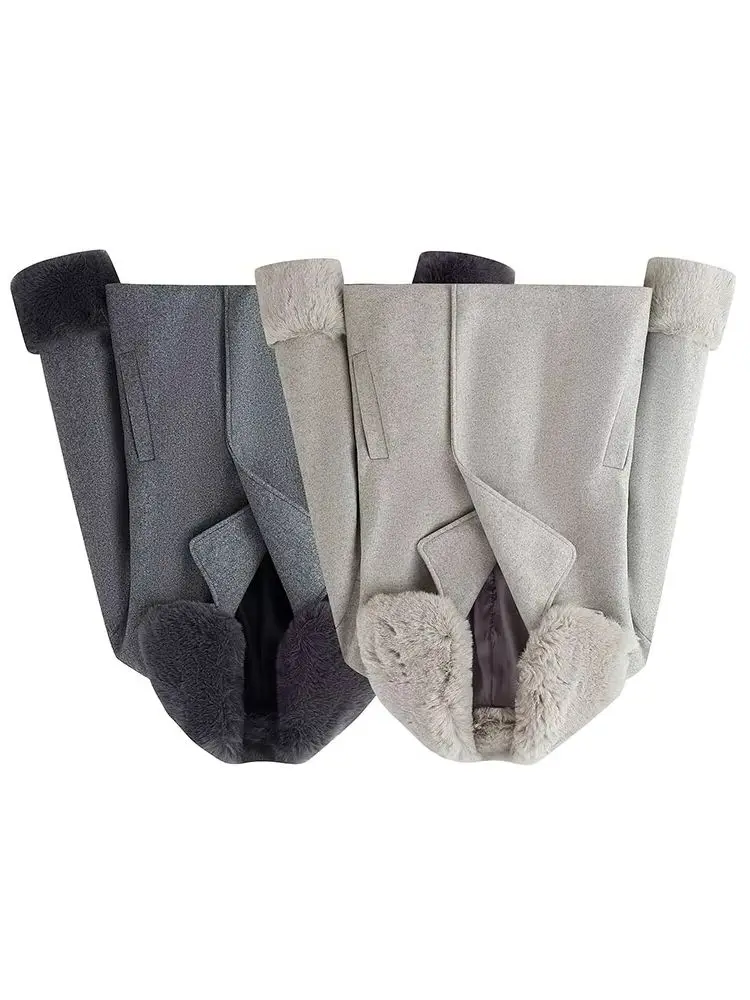 

HH женский модный зимний однобортный костюм с длинными рукавами и отделкой из искусственного меха, короткая куртка с лацканами, женское пальто для отдыха в уличном стиле