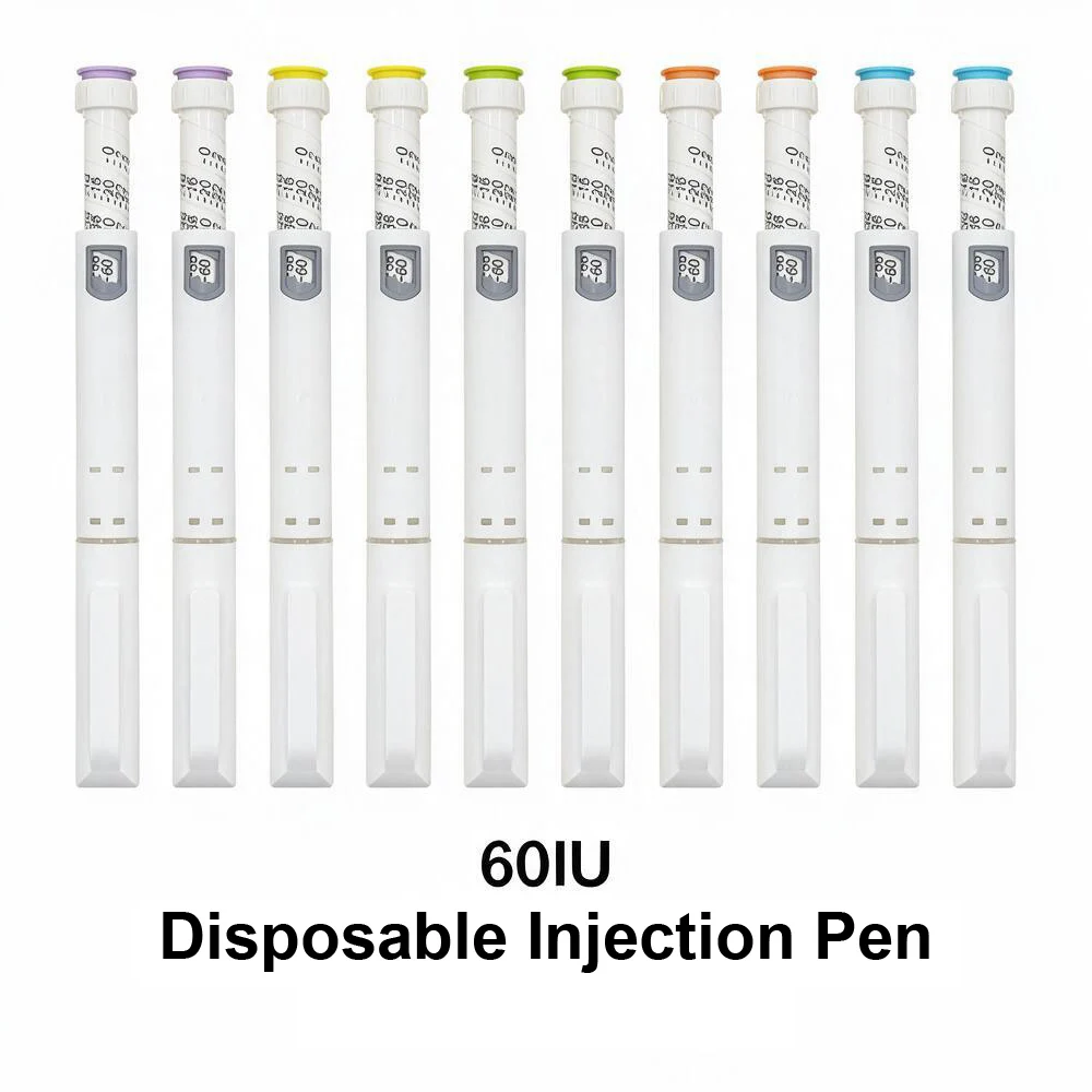 10pcs Color Optional Disposable Injection Pen 60U Insulin Syringe Tattoo Handle Pen Fit with 3ml Glass Vial/ Insulin Cartridges