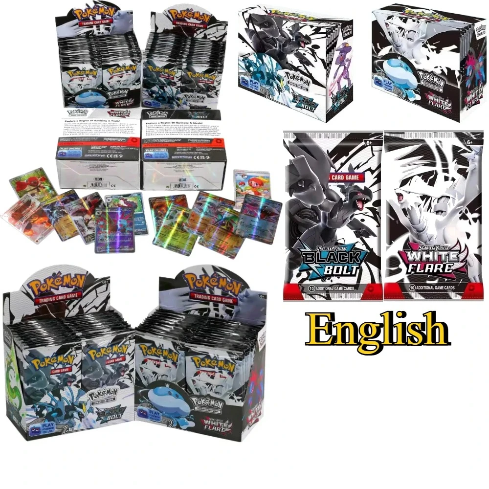 

360 шт., белая расклешенная карта, заклепки, призматические Evolutions, Алый фиолетовый 151, усилитель английского языка, боевая транзакция