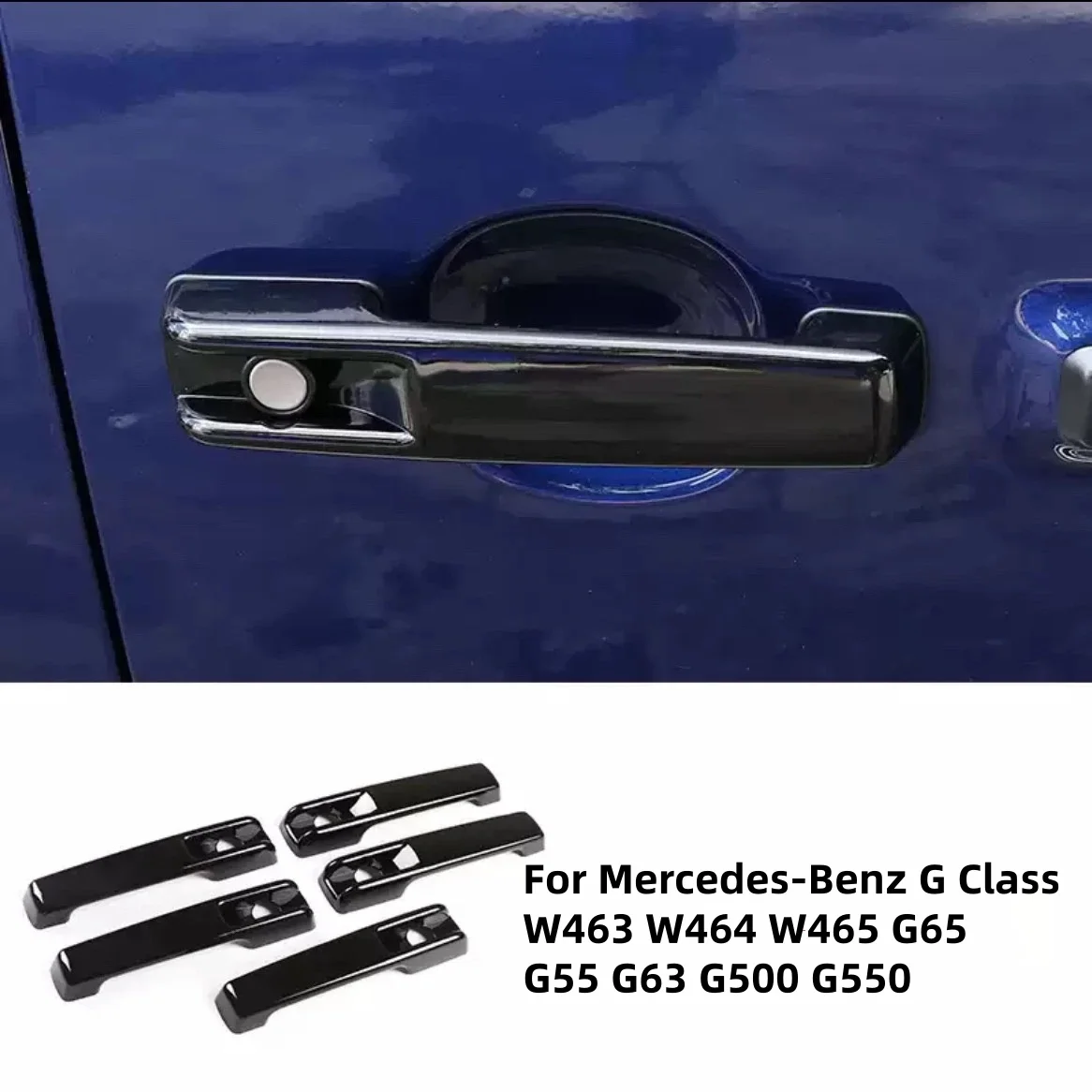 

For Mercedes-Benz G Class W463 W464 W465 G65 G55 G63 G500 G550 Glossy Black Car Door Handle Cover Stickers Styling Accessories