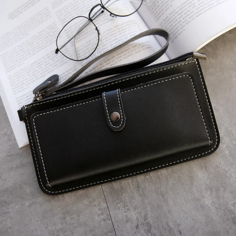 Multifunctional Fashion Women's Wallet 2022 New PU Leather Long Wallets Multi-card Position Clutch Buckle Zipper Student Wallet