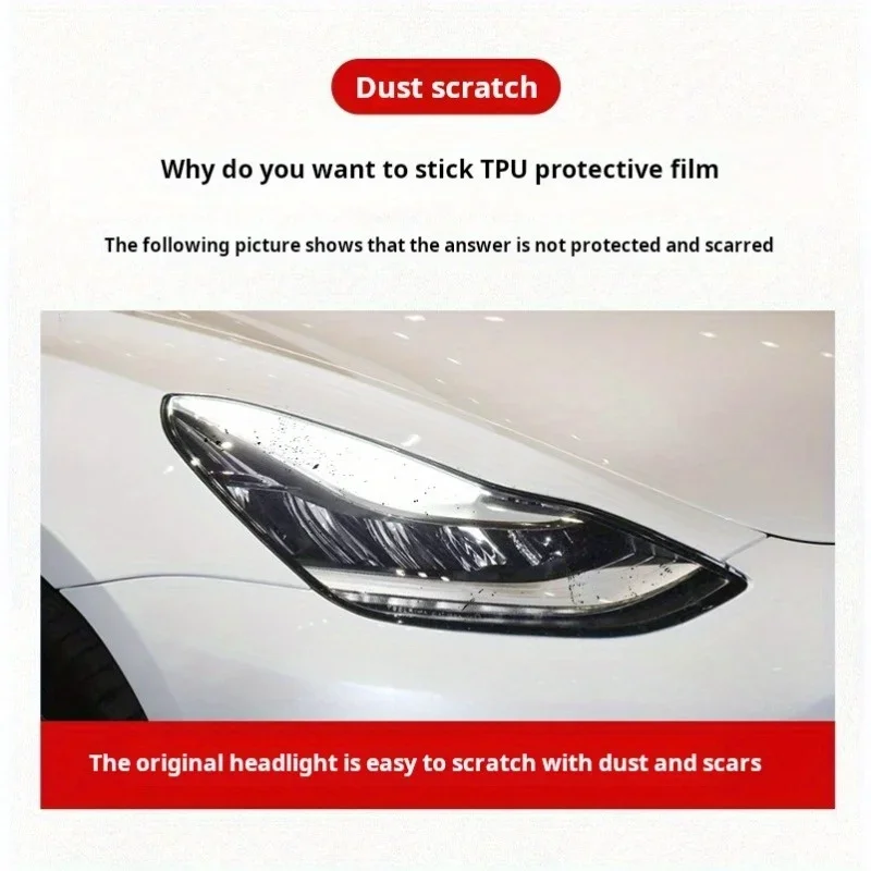 Tpu Protective Film Suitable for Blackening Film of Tesla Model Y Headlights and Color Changing Film of Taillights