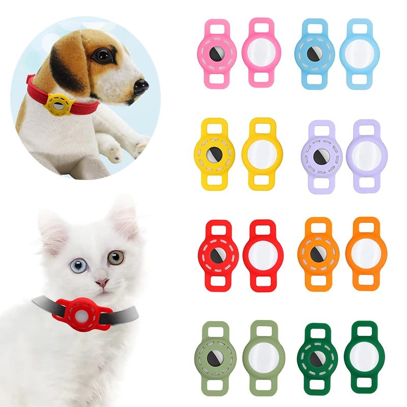 Anti Lost Sleeves Pet Collar Belt Dog Cat Airtag Case For Apple Tracker Locator Silicone Protector Cover Case For Apple Airtags