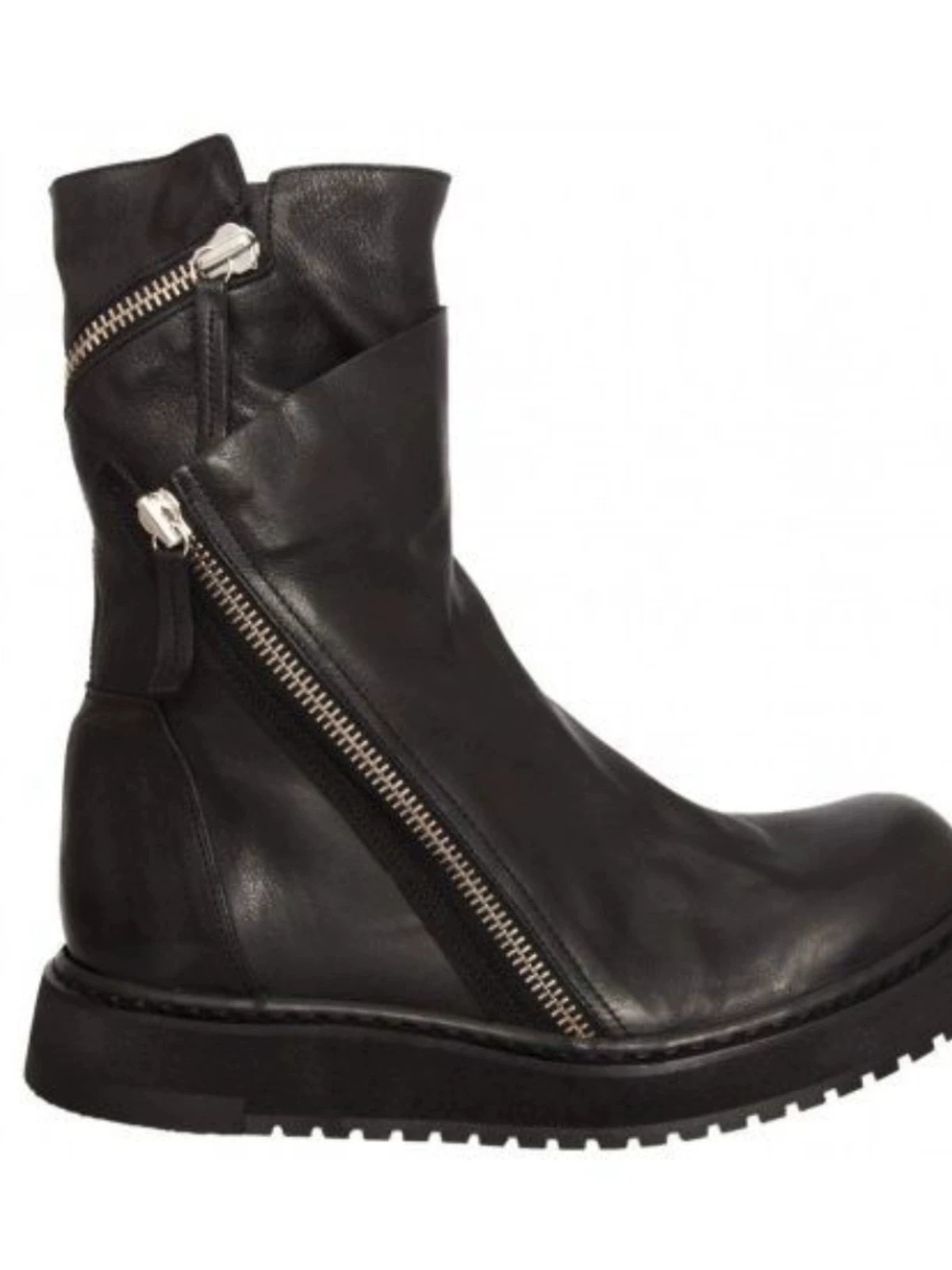 Handmade Nappa genuine Leather College Young Fashion Dual Zipper Platform Boots