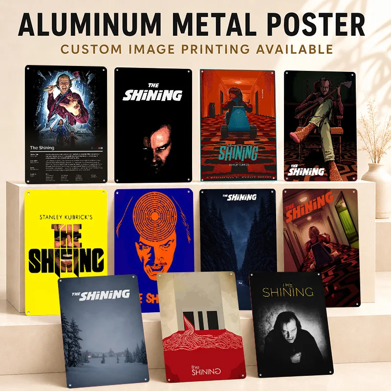 The Shining Printed Posters Customized Metal Sign Vintage Cult Film Culture Wall Art Ideal For Media Room Hallway And Viewers