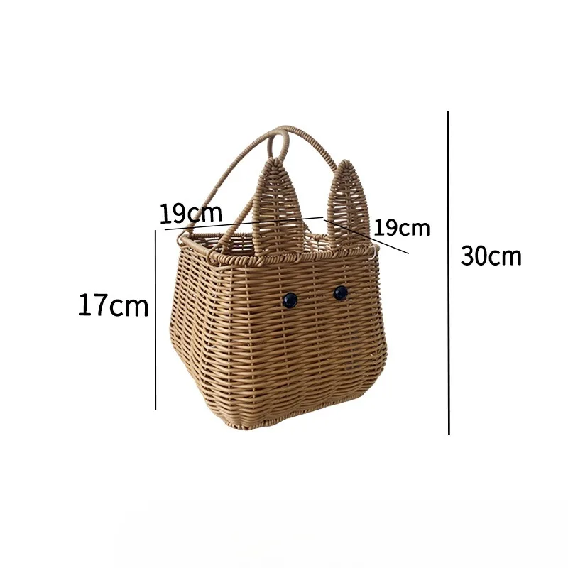 Go Out Hand Basket New Imitation Rattan Hand-woven Wedding Gift Storage Basket Rabbit Photo Prop Basket Fruit Basket