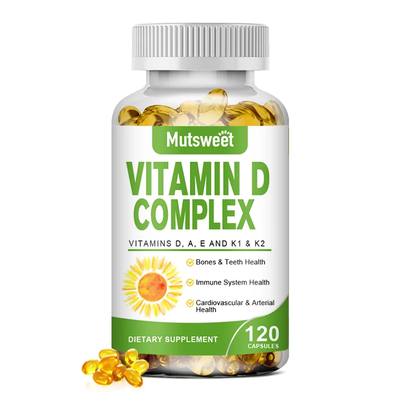 MUTSWEET Vitamin D3 2000 IU Vit Complex Promote Repair Flexibility and Mobility Functions Vegan Non-GMO High Absorption VitaminE