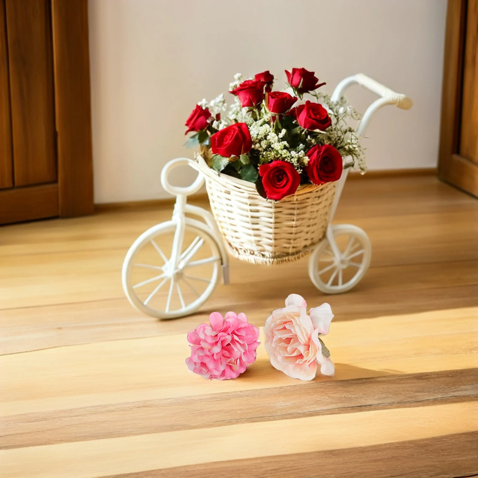 

20Pcs Purple Pink Mini Faux Flower Heads Silk Artificial Peony Rose Daisy for Wedding Decor Home Craft Graduation Cap Baby