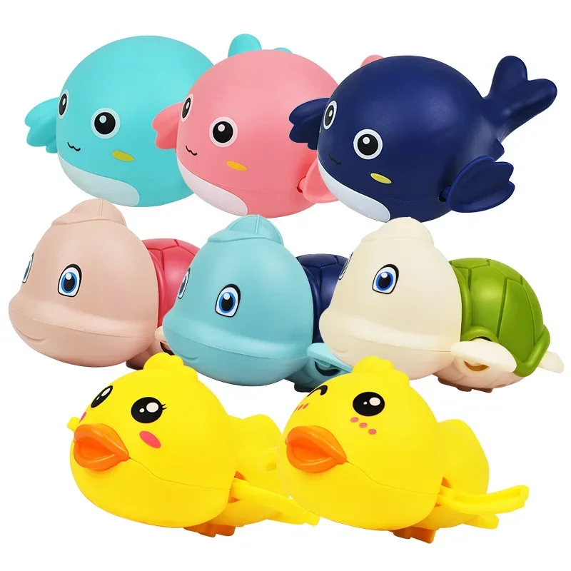 Juguetes de baño para bebés, animales de dibujos animados, Tortuga, cangrejo, juguete clásico de agua para bebés, natación infantil, juguete de