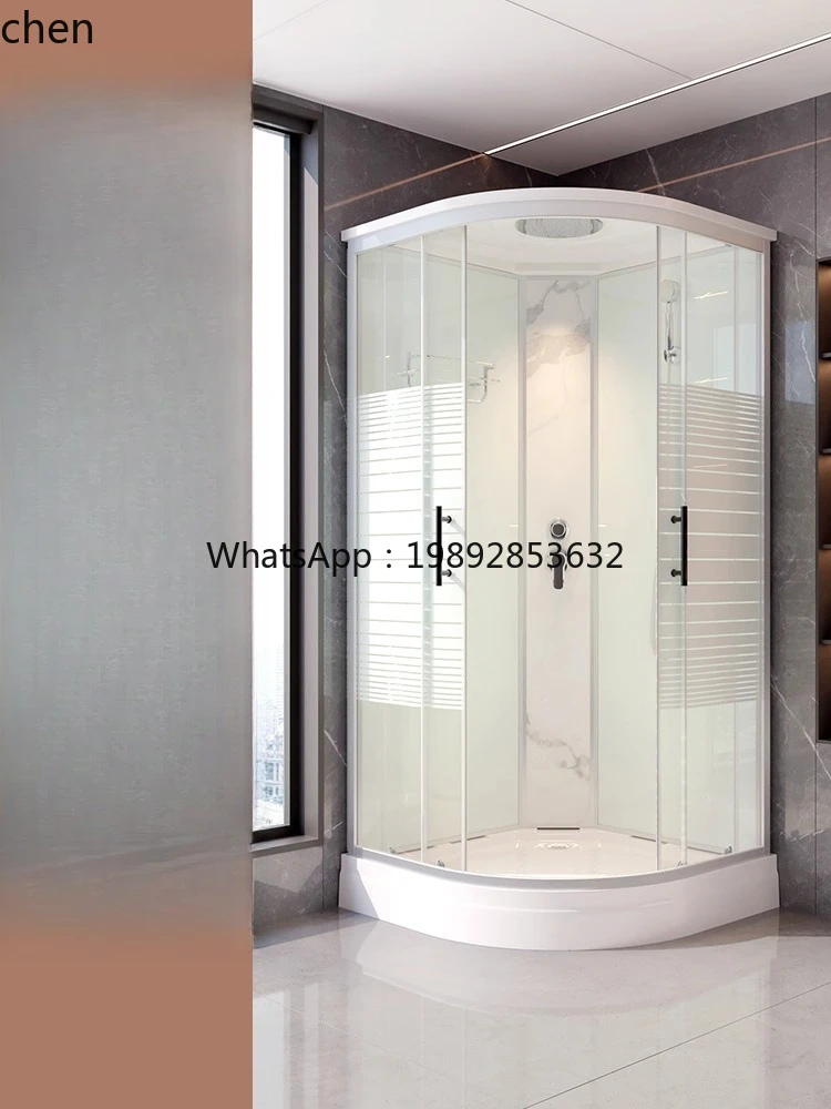 

X-25 Integrated Shower Enclosure with Base Basin Glass Curved Bath Room
