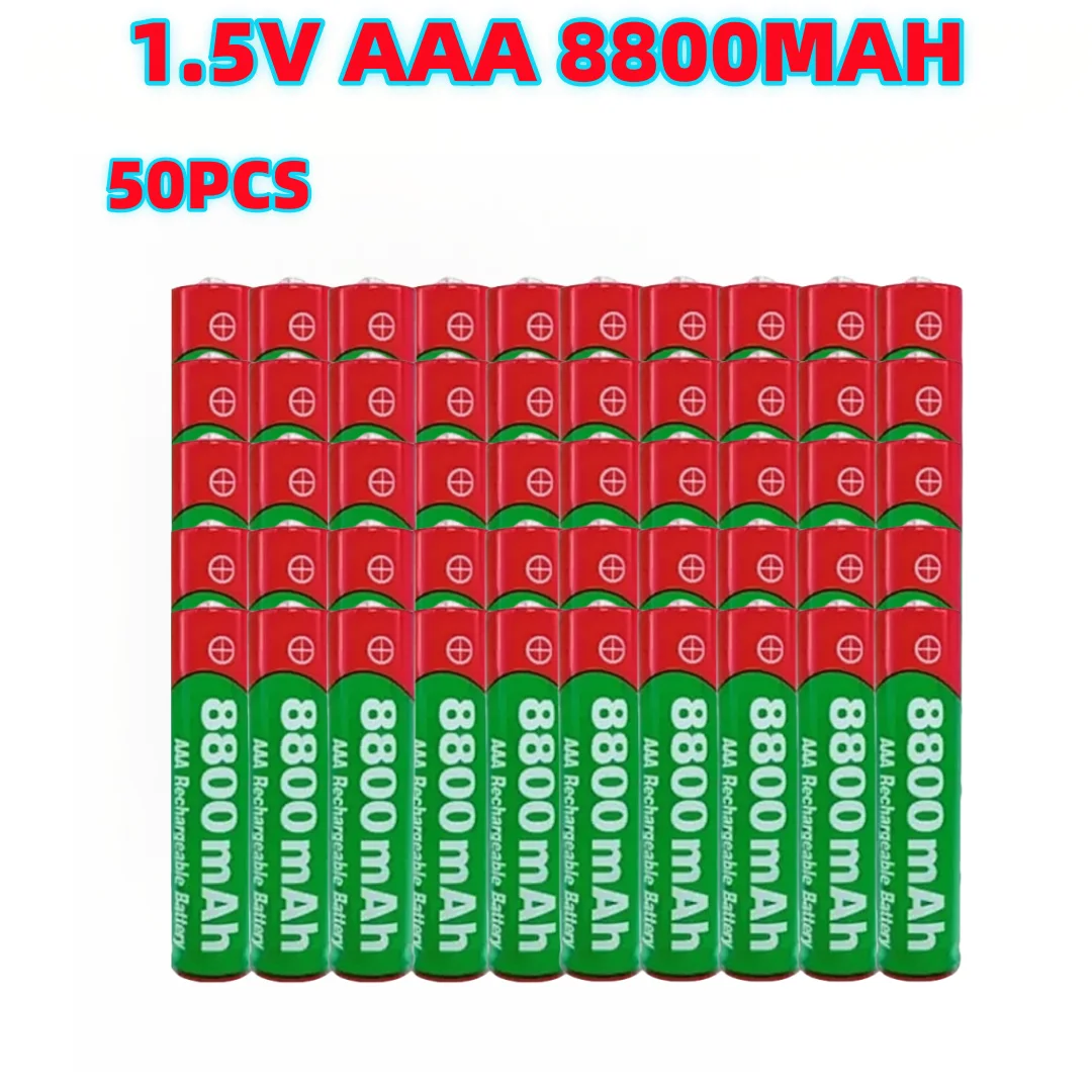 

NEW 50PCS 8800mAh Rechargeable Battery AAA NI-Mh Alkalinity Battery 1.5 V AAA Battery for Clocks Mice Computers Toys So on