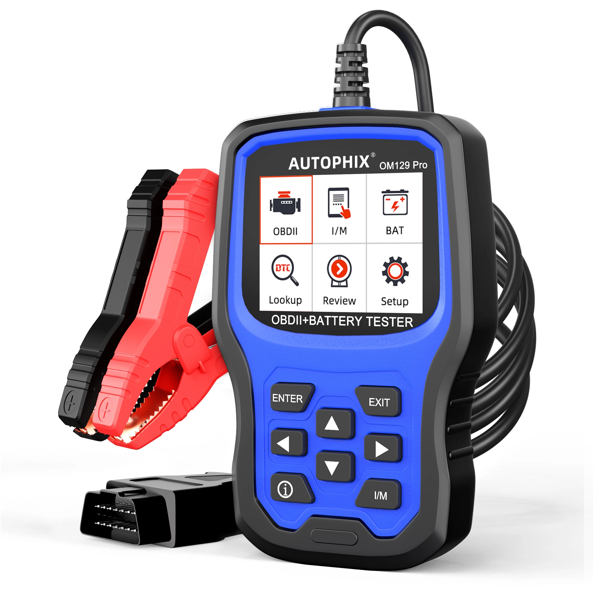 AUTOPHIX OM129 Pro OBD2 Scanner Code Reader Battery Tester Scan Tool Check Engine Light for All OBDII Car 6/12V Car Tool