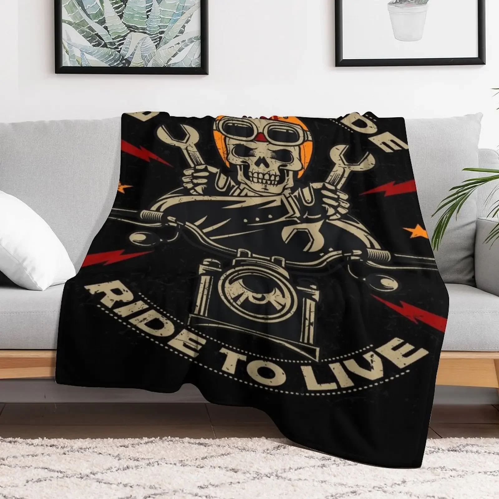 Vintage Motorcycle Throw Blanket Soft Big Giant Sofa Luxury St Luxury Thicken Blankets