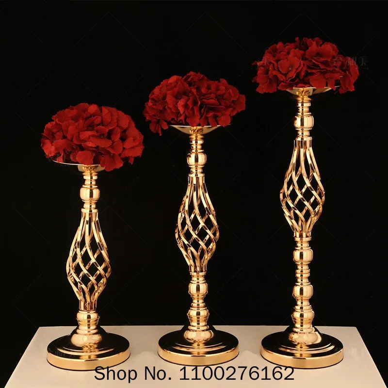 

5pcs/lot Metal Gold Silver Candle Holders Table Candlestick For Wedding Candelabra Flowers Vases