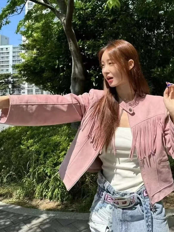 Casual ort Pelle Jaet Donna Autunno 2025 Dimagrante Colletto alla coreana Nappa Design Faionable Biker Jaet Capispalla