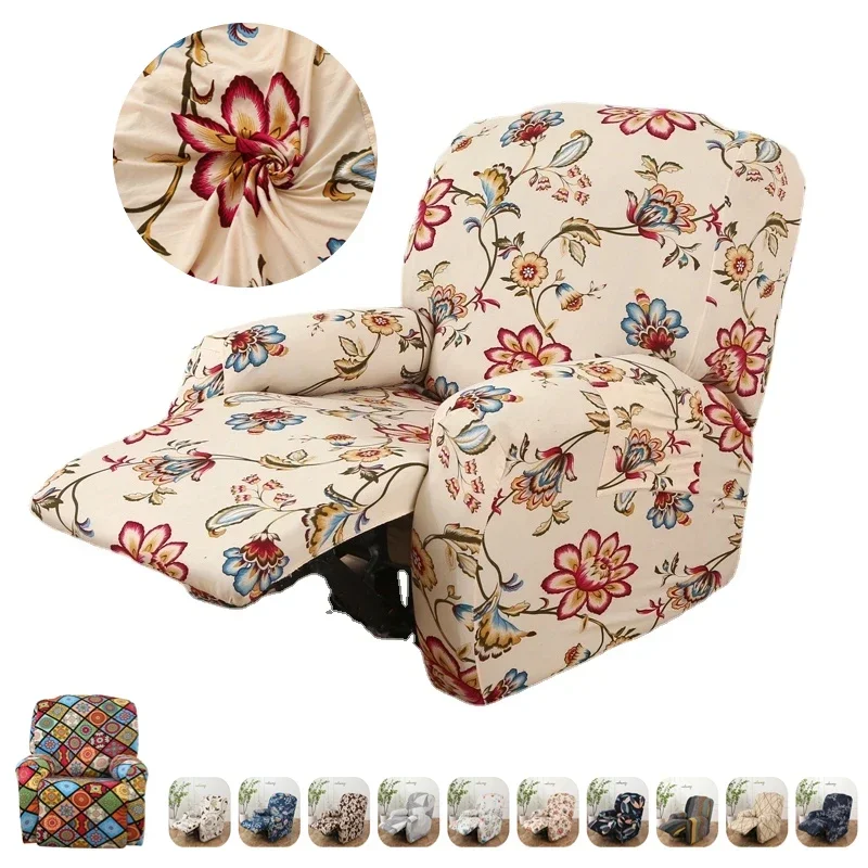 Bohemia Split Recliner Sofa Cover Stretch Floral Spandex Lazy Boy Armchair Slipcover Elastic Single Couch Covers for Living Room