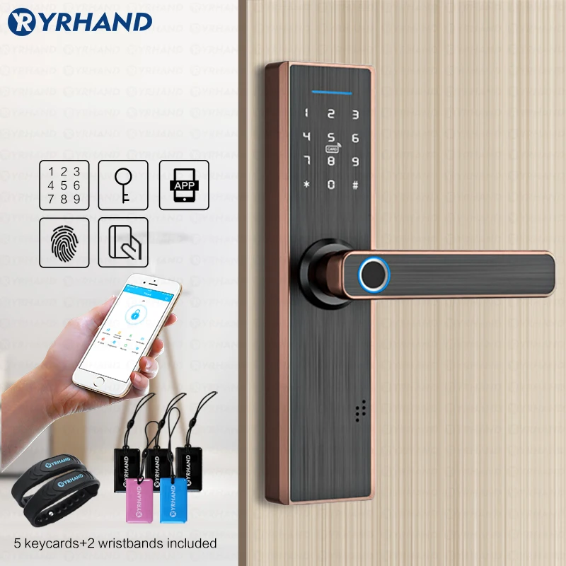 

TT lock app WiFi Smart Fingerprint Door Lock,Smart Bluetooth Digital APP Keypad Code Keyless with Google home Aleax Door Lock