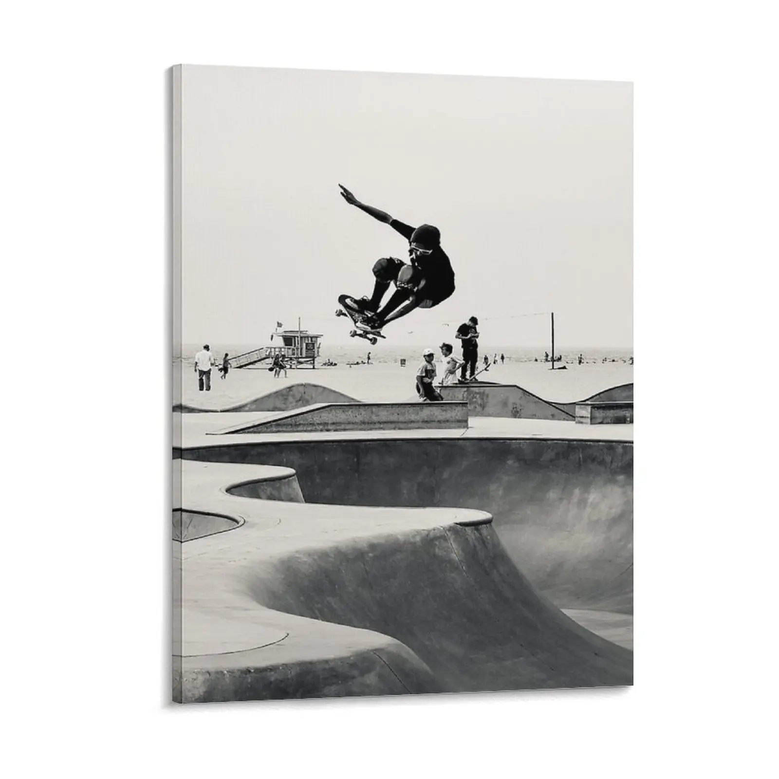 Impresión de skate Horizontal, póster de Skatepark de Venecia, impresión de fotografía, pintura en lienzo de playa de Venecia, fiesta de garaje personalizada