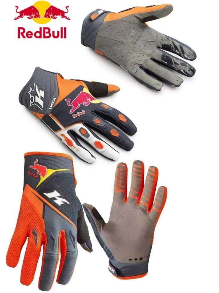 AliExpress New Red Bull riding gloves with touch screen, motorcycle off-road gloves, mountain bike gloves, all season wear-resistant
