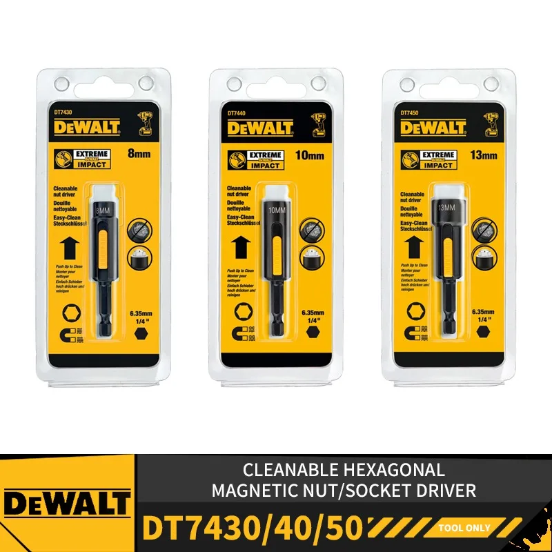 DEWALT DT7430 DT7440 DT7450 Cleanable Hexagonal Magnetic Nut/Socket Driver Power Tool Accessories