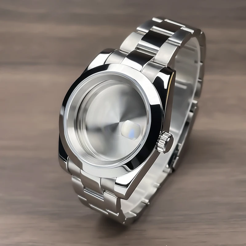 39mm platte bezel NH35 kast saffierglas roestvrijstalen kast voor Seik Mod vervangende onderdelen passend voor NH35 NH36 uurwerk horlogekasten