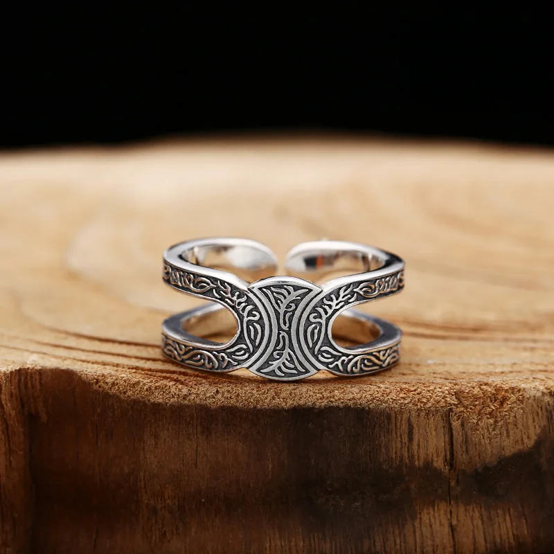 

S925 Sterling Silver Rings for Women Men New Fashion Hollow Relief Eternal Rattan Pattern Punk Jewelry Exquisite Gift