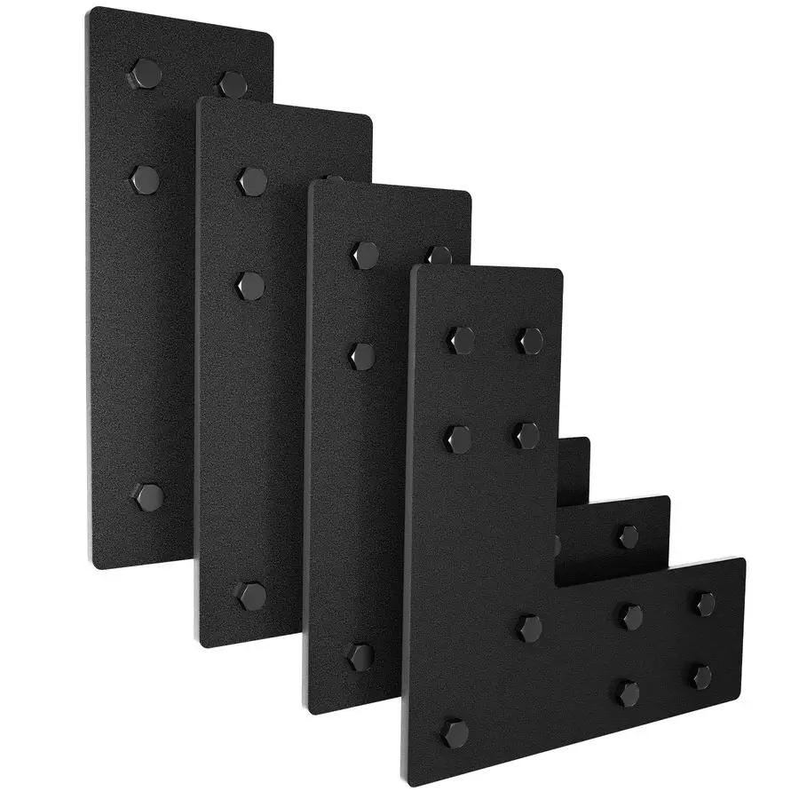 

Черные L-образные кронштейны, угловая скоба, 90-градусный прямоугольный металлический сверхмощный угловой кронштейн для деревянной мебели, полки, ремонт шкафа Suppo