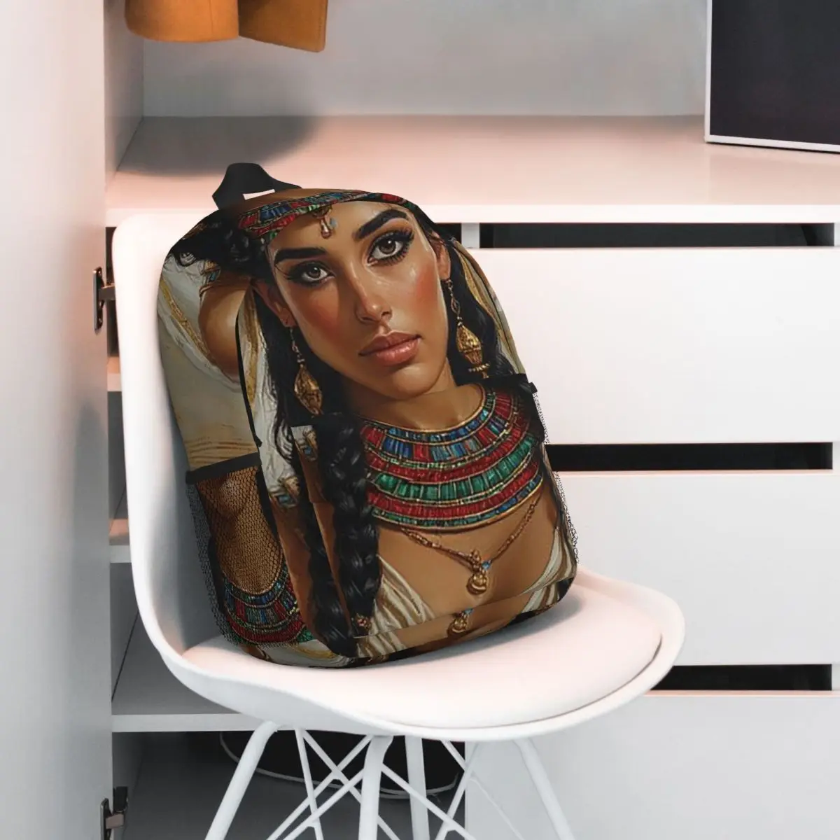 Cleopatra Vibrant Egyptian Woman Backpack Student BookBag Children School Bag Computer Shoulder Bags for Boys Girls
