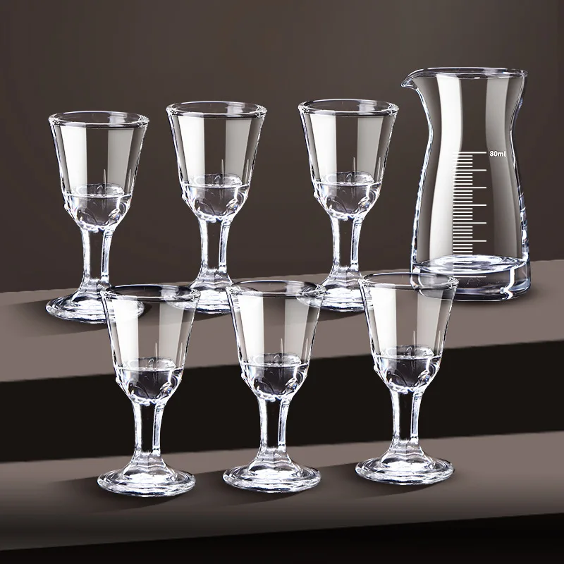 

6pcs+1pcs Wine Glass Set Cups Household Wine Dispenser Gift Wine Glass Set Spirits Cup Shot Glass 10ml Transparent Cup Drinkware