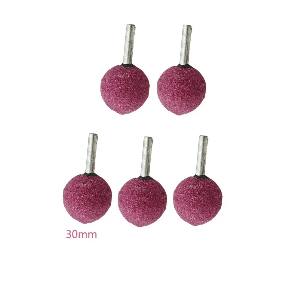 5PCS Diamond Round Ball Burr Drill Bit Set Grinding Wheel  For Carving Engraving 6mm Shank  Grinding Wheel Diamond Tools