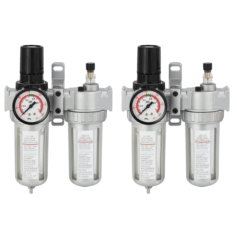 2X SFC400 1/2 Air Compressor Fuel Oil Water Moisture Lubricator Trap Filter Air Regulator Connection Pneumatic Parts