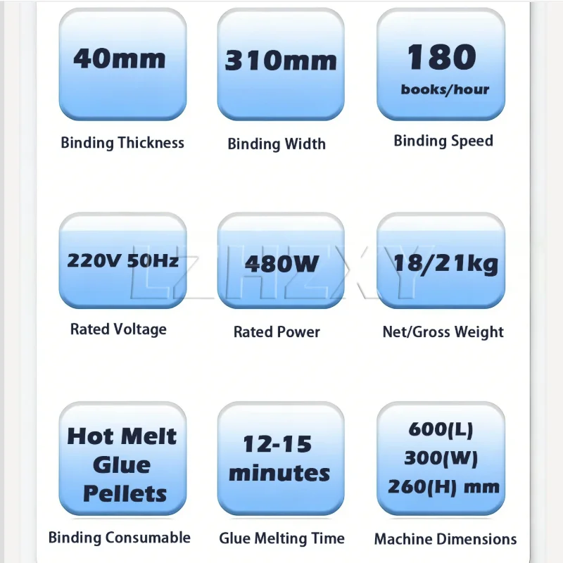 

WD-40B Hot Melt Adhesive Desktop Wireless Adhesive Binding Machine 220v Hot Melt Binding Machine Office Tender Cover Back File