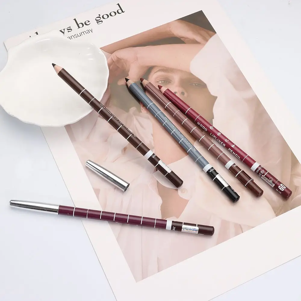 1PC ดินสออายไลเนอร์กันน้ํา Long Lasting Professional เครื่องสําอางค์อายไลเนอร์ดินสอ Lip liner ปากกาแต่งหน้า