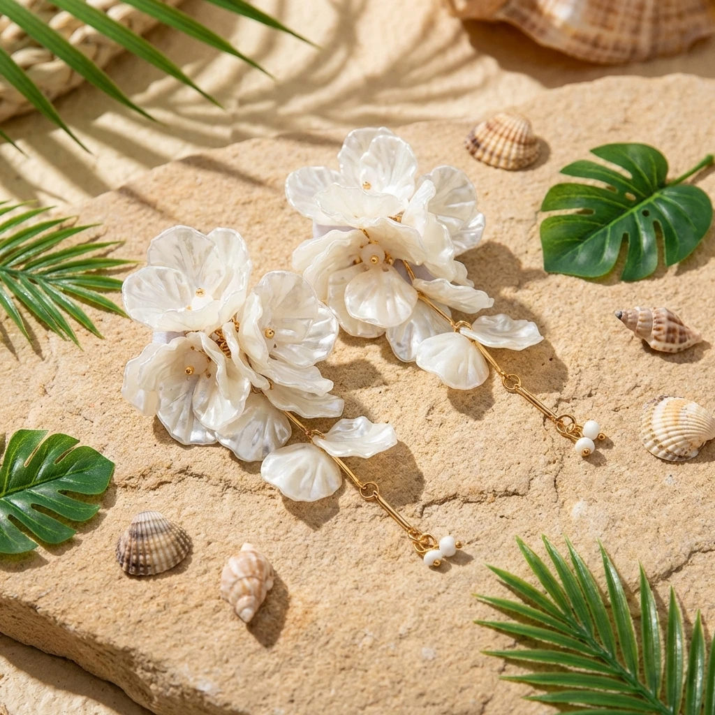 Elegant White Petal Flower Tas - огляд і ціна Tassel Earrings Boho