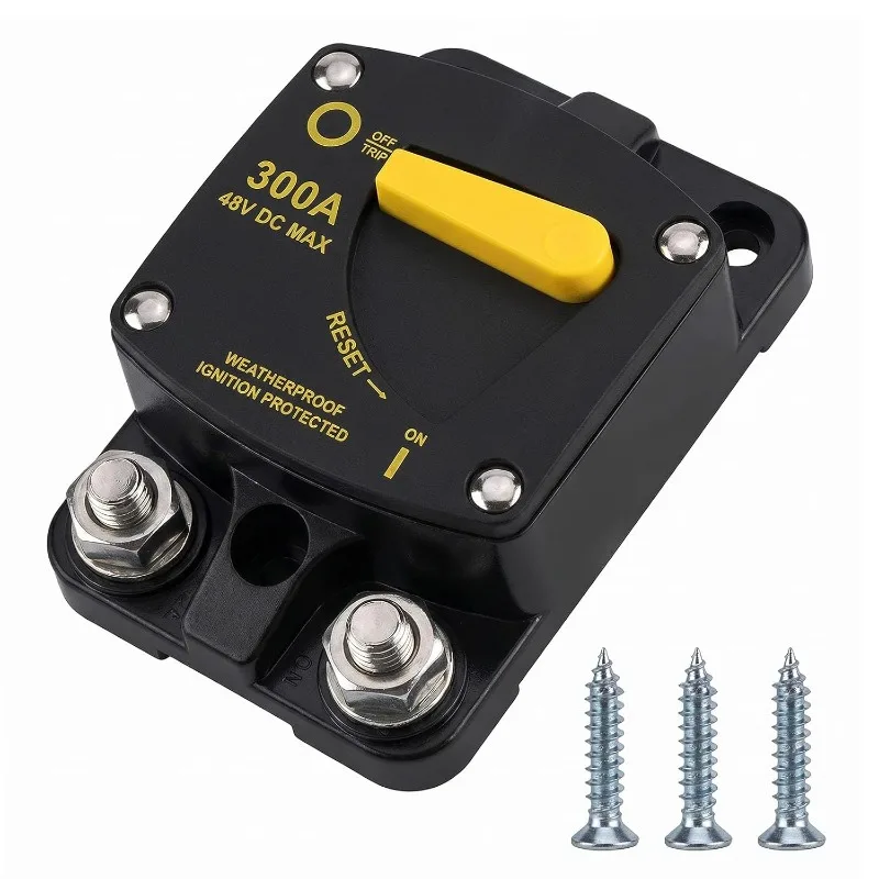 Waterproof 30/40/50/60/80/100/150/200/250/300A AMP Circuit Breaker Fuse Reset 12-48V DC Car Marine Boat Audio Amplifier Breaker