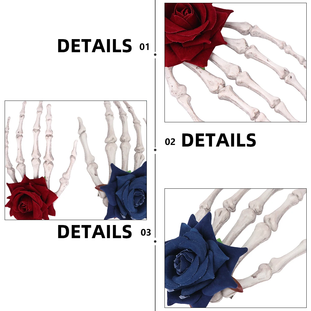 

Punk Hand Bone Rose Hairpin Clips Durable Smooth Strong Odorless Hair Caps Clothes Unique Design Gifts Hair Ornaments