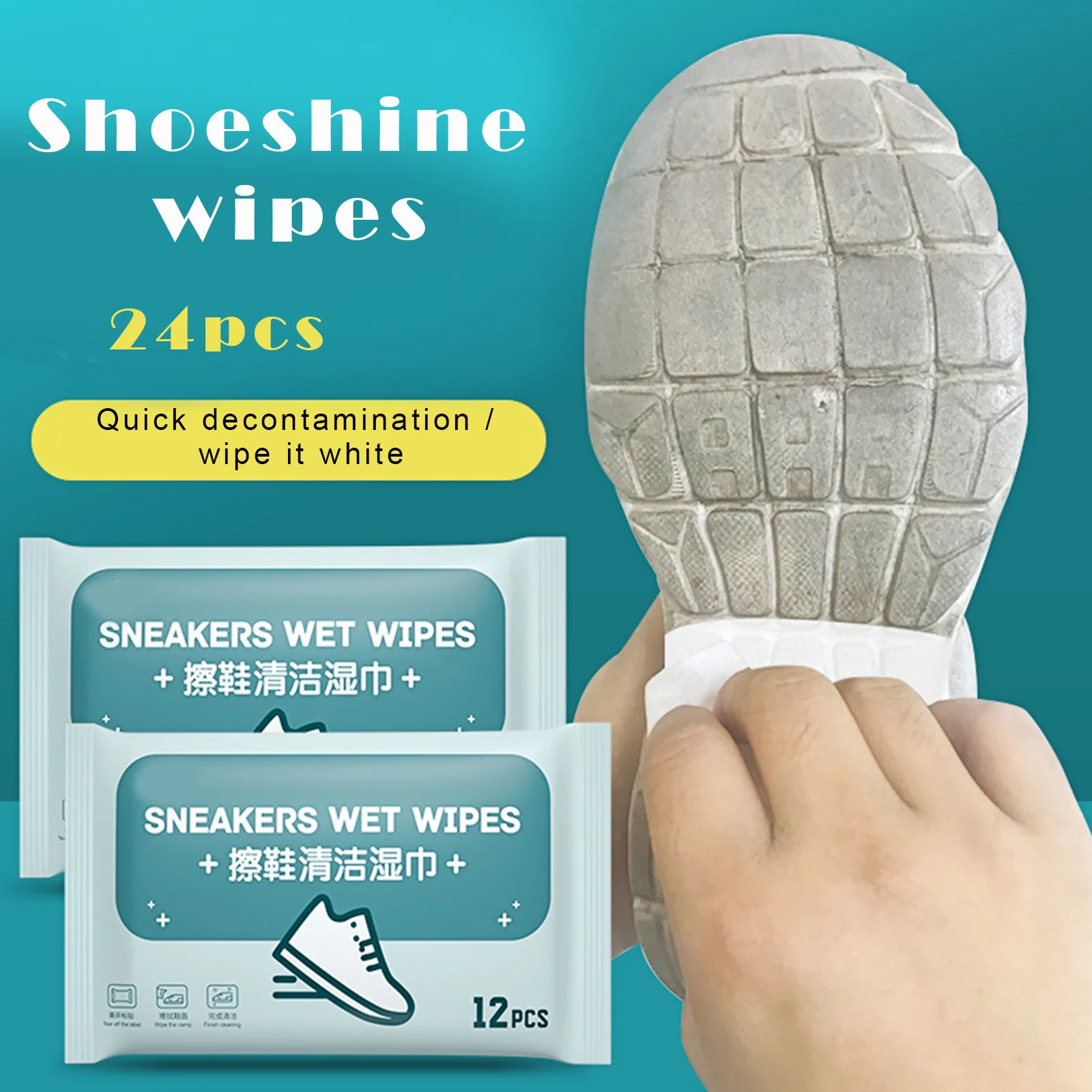 Sneaker Care Wipes - 24pcs Shoe Cleaning Wipes Stain Removal