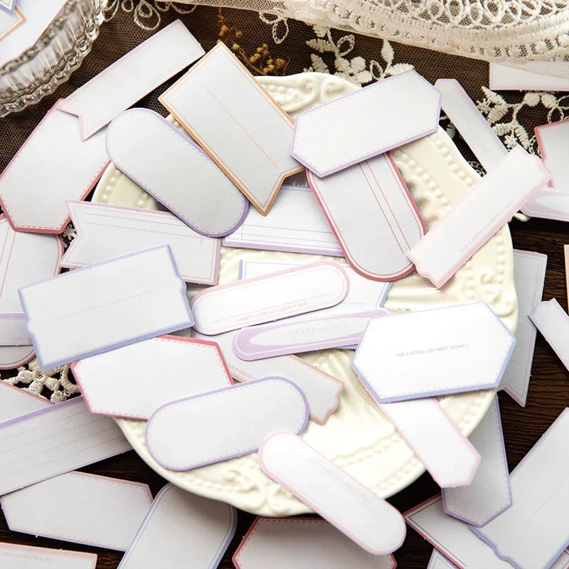 40Pcs Memo Notes Stickers Label Message Ledger Decorative Material Collage Base Paper collage handmade Scrapbooking 110*85mm