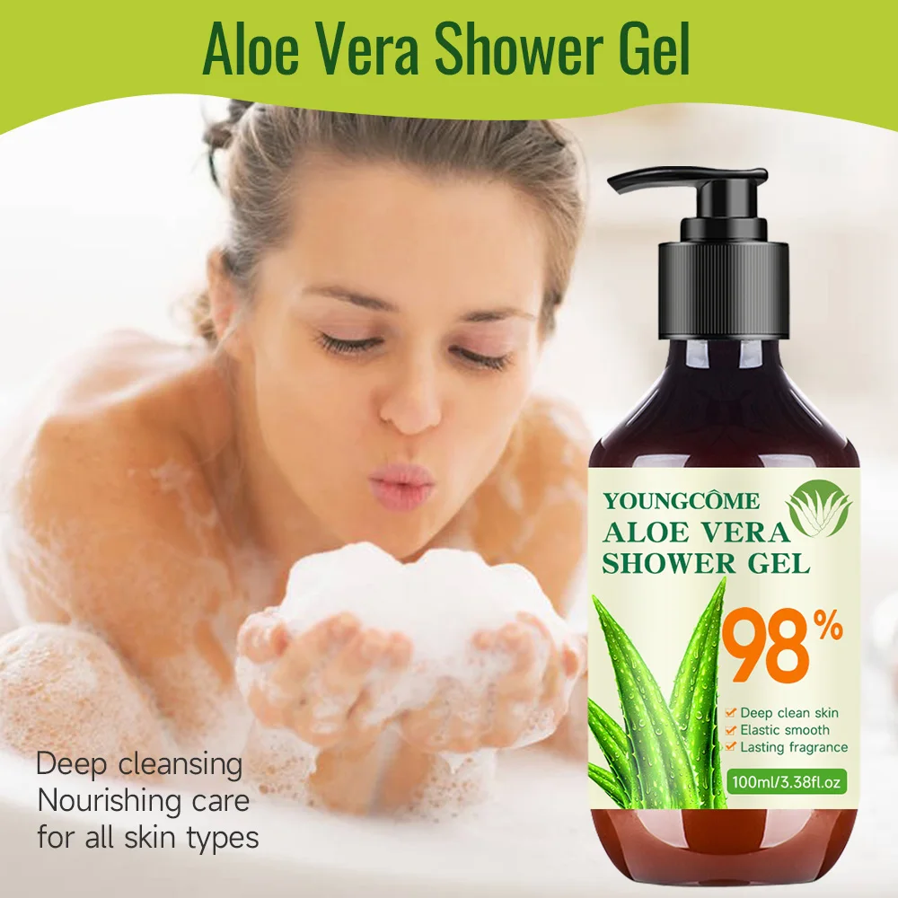 YOUNGCOME Aloe Vera Moisturizing Shower Gel  Deep Cleans Pores Improves The Texture of Skin Moisturizing Smooth
