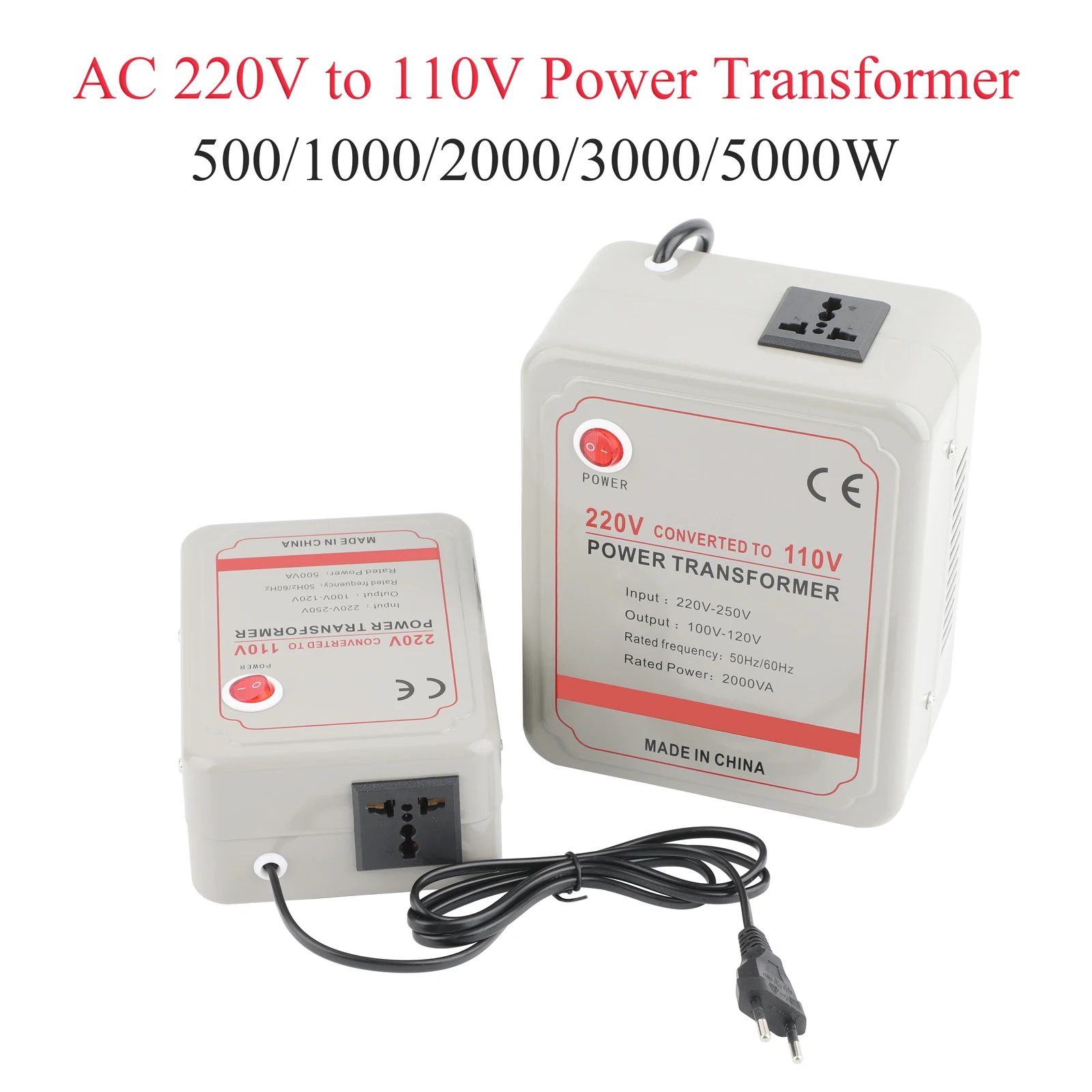 

AC 220V to 110V Step Down Converter 500W Voltage Transformer for 100-120V USA Appliances