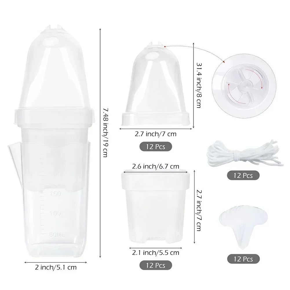 12pcs Cultivation Square Boxes Self Watering Propagation Pots W/ Humidity Dome Starter Cups With Plant Labels Planting Supplies