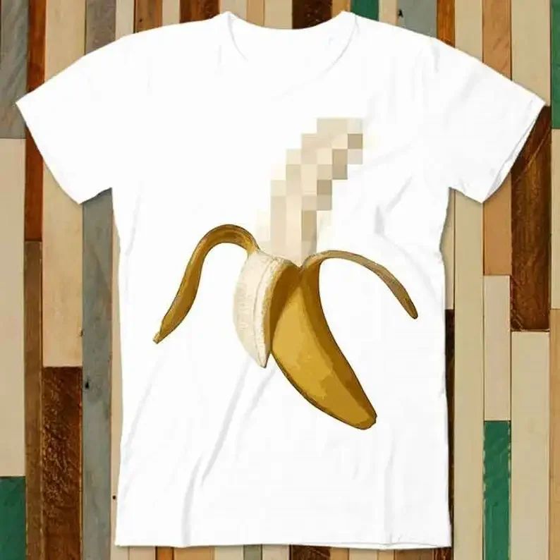 Dirty Censored Peeled Banana T Shirt Adult Unisex Men Women Retro Design Tee Vintage Top A4754