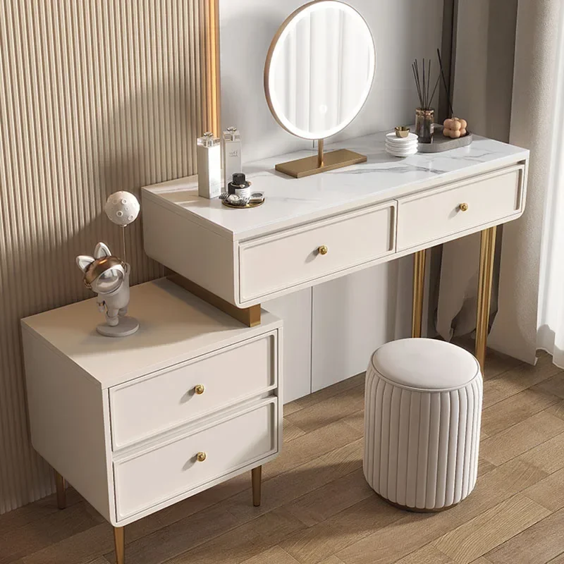 Antique Makeup Dressing Table Vanity Aesthetic Living Room Organizer Tocador Moderno Nightstand Treasure Dresser Mirrors