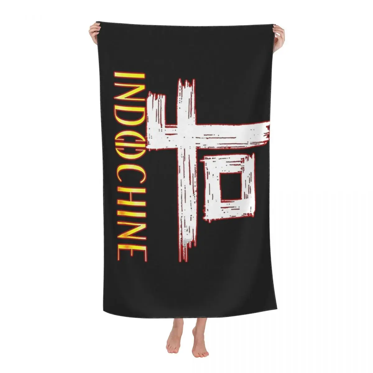 Indochine Logo Trending Classic Beach Towel Custom Pop Rock Soft Linen Microfiber Bathroom Towels